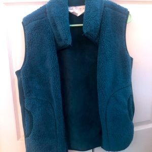 fuzzy blue vest